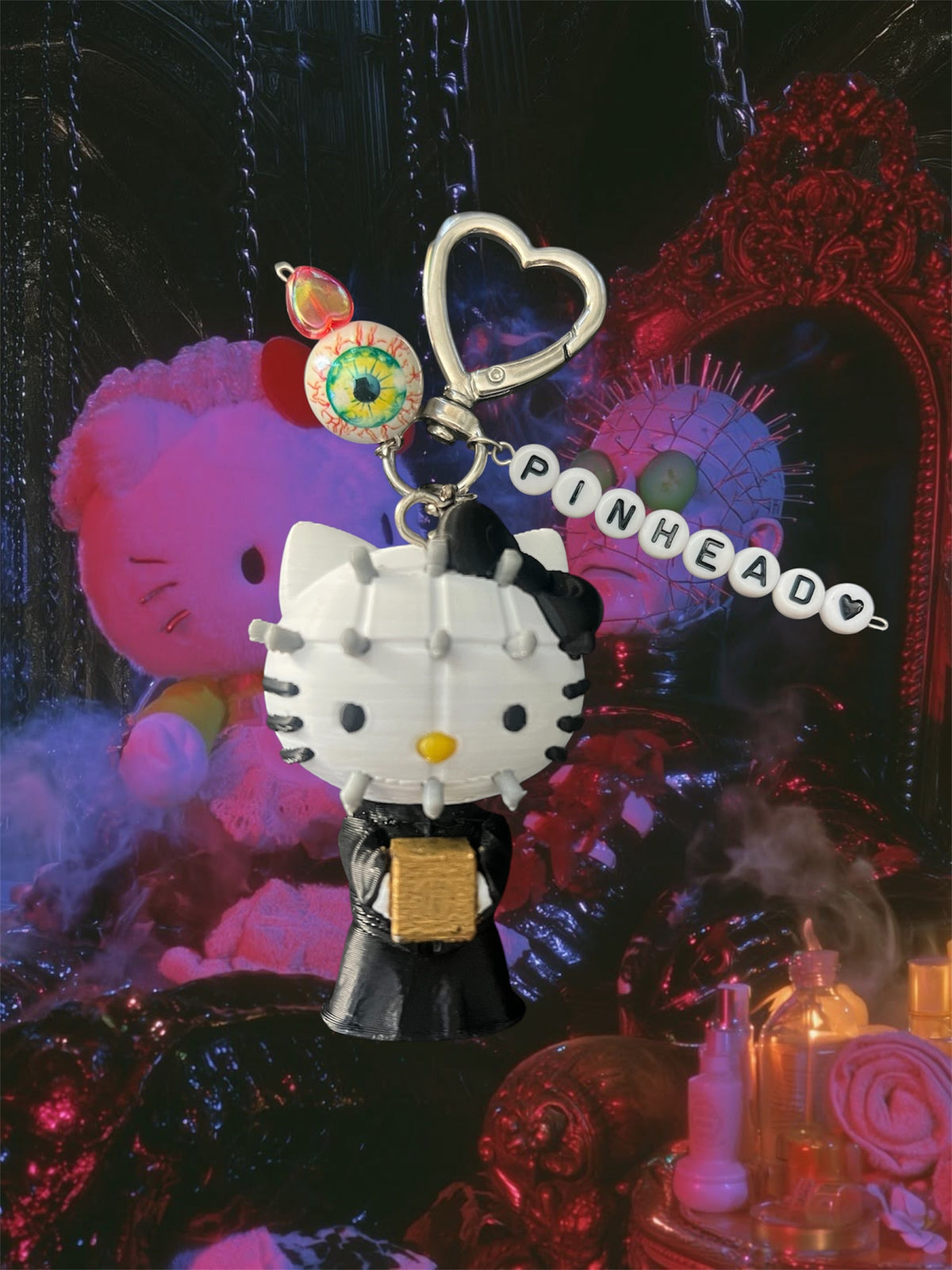 Kitty Pinhead Keychain