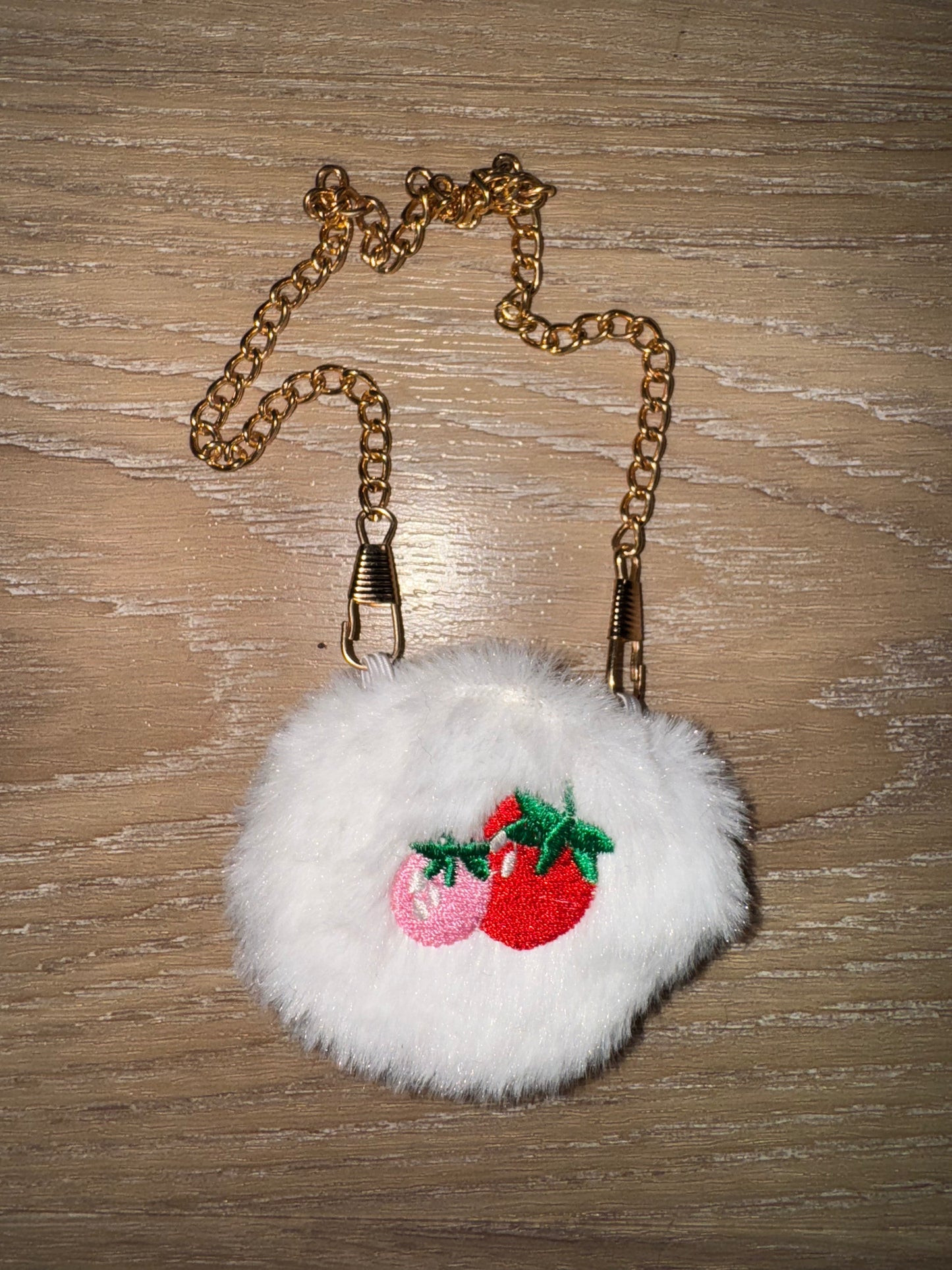 Labubu Fluffy Strawberry CrossBody Bag