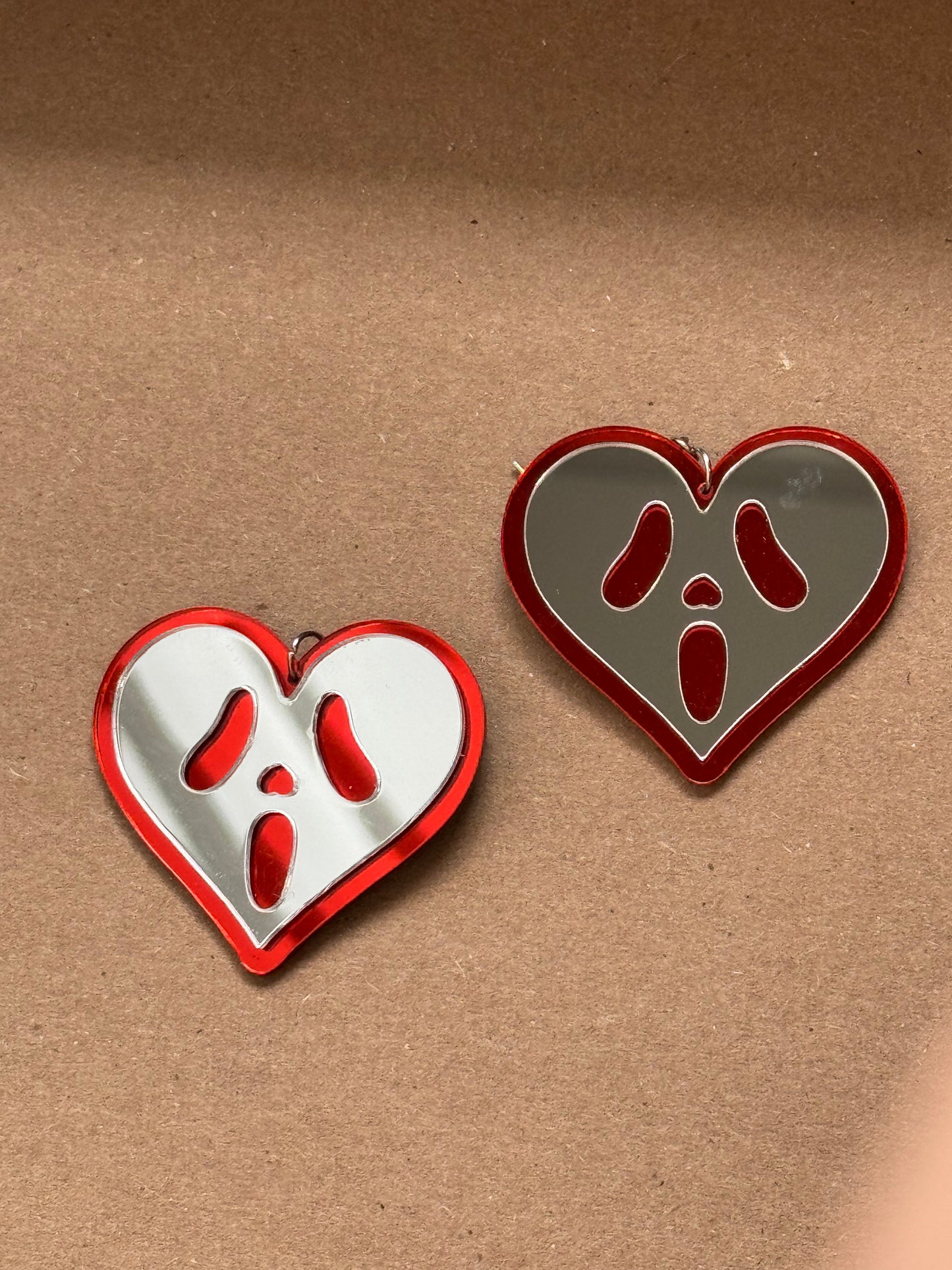 Ghostface Heart Shape Earrings
