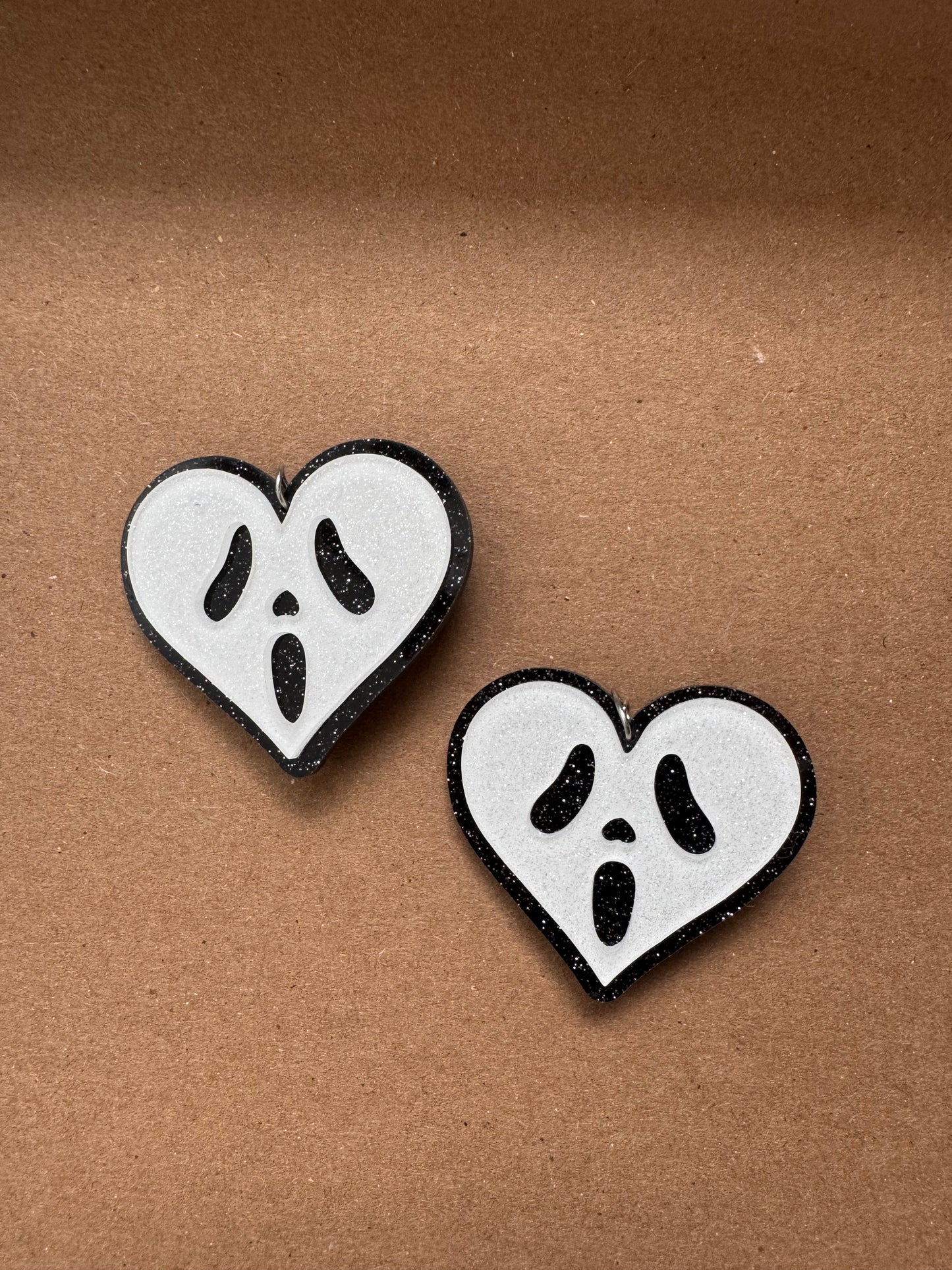 Ghostface Heart Shape Earrings