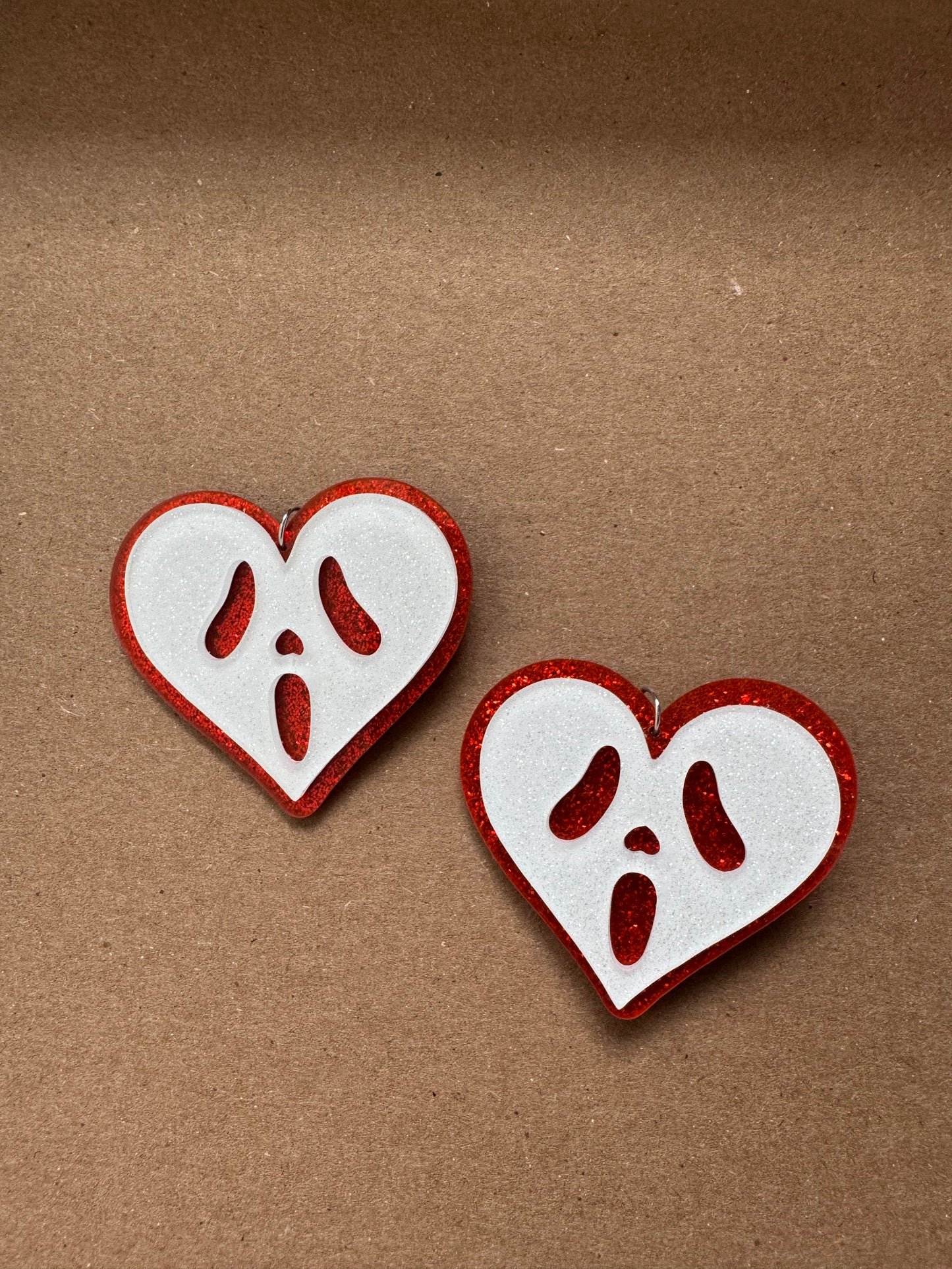 Ghostface Heart Shape Earrings