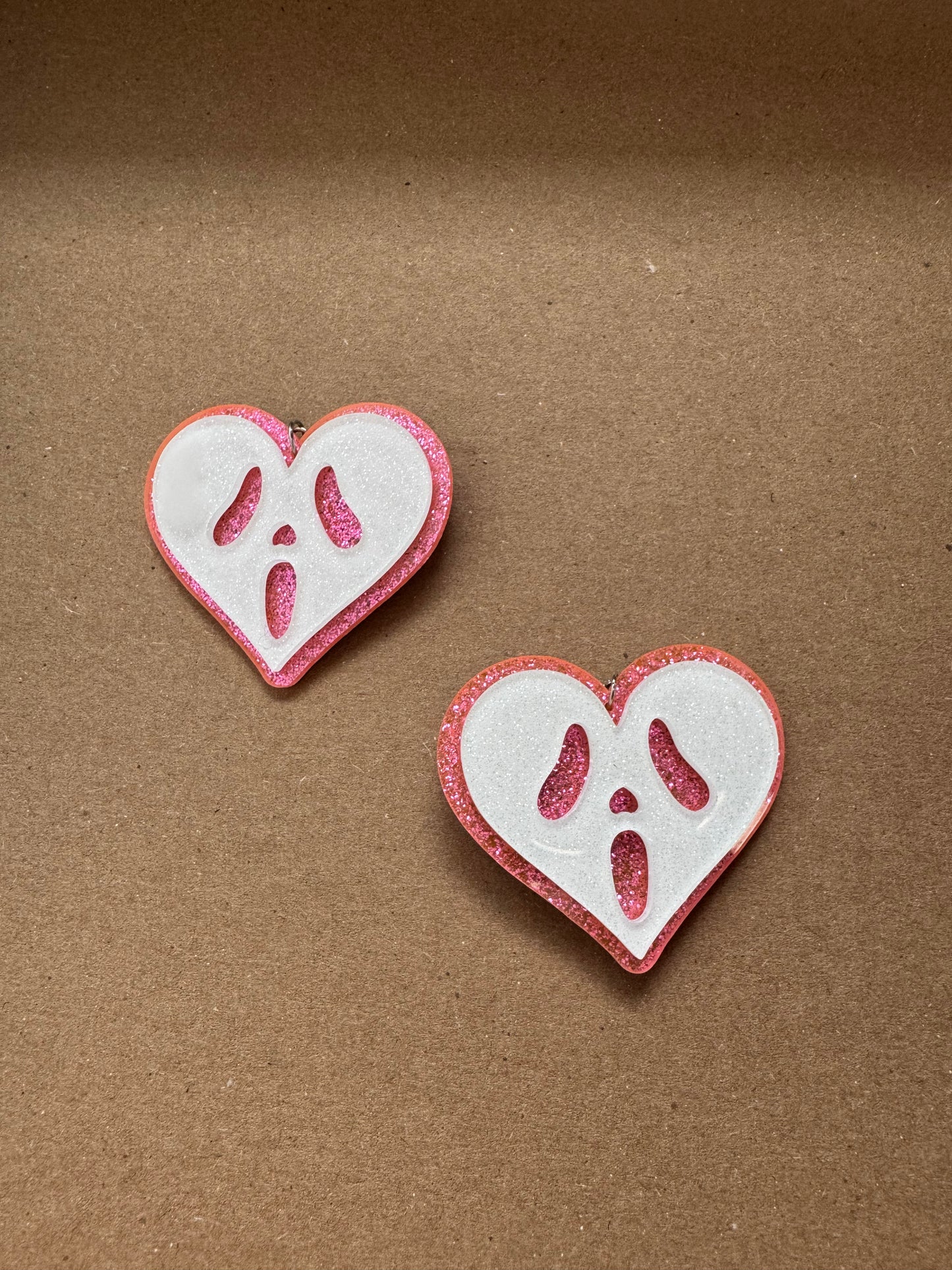 Ghostface Heart Shape Earrings