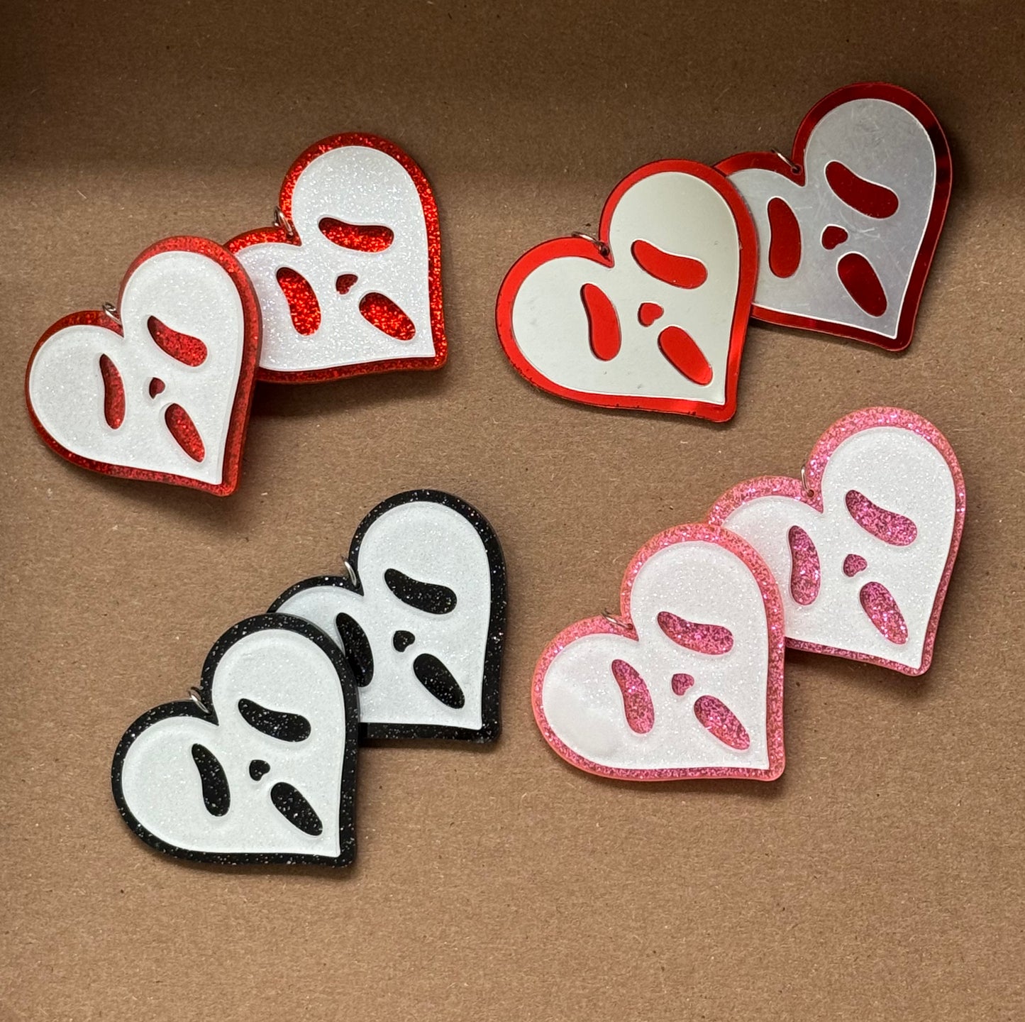 Ghostface Heart Shape Earrings
