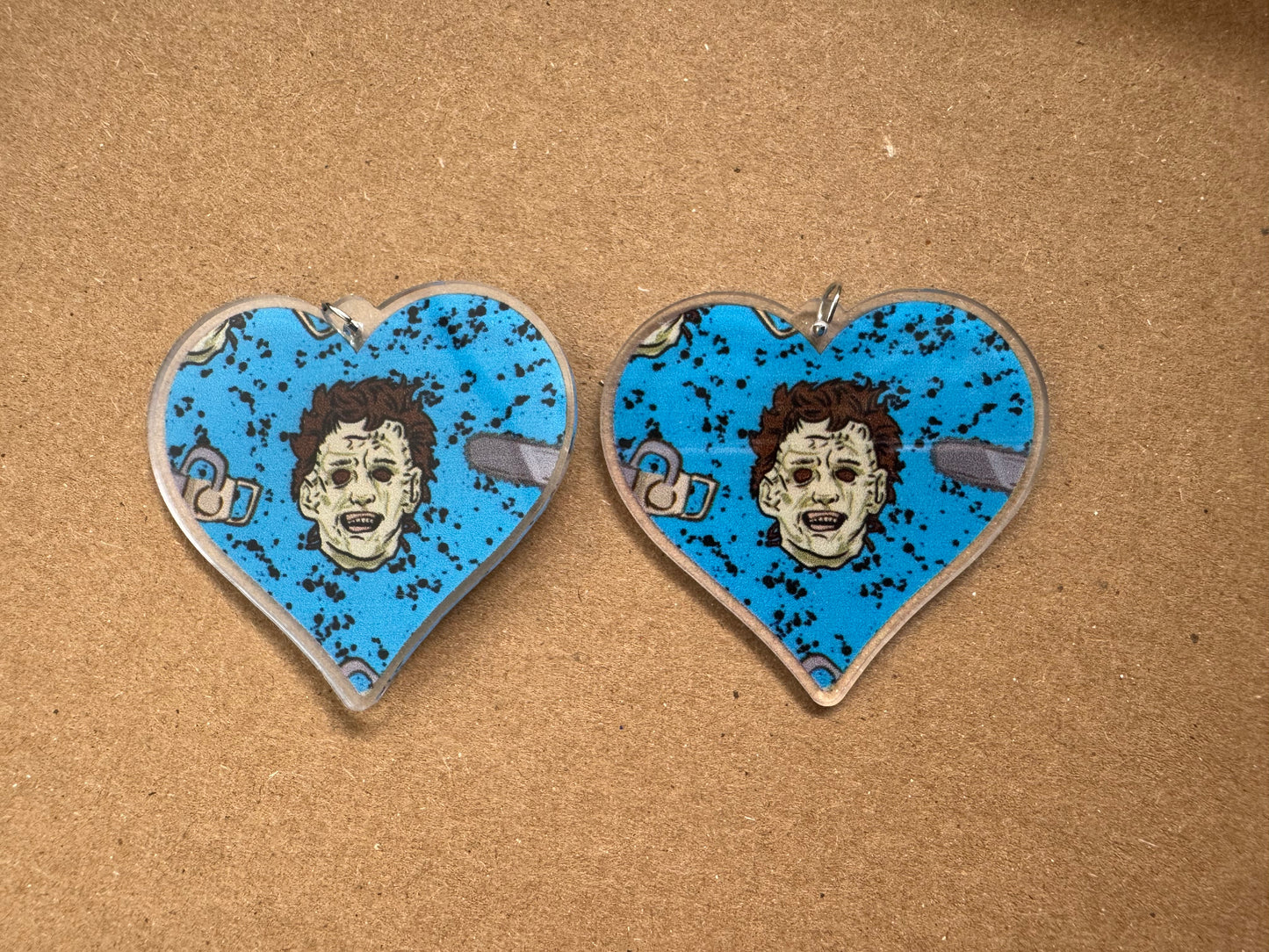 Halloween Horror Print Heart Earrings | Halloween Michael Myers, Ghostface, Trick r Treat. The Crow, Nightgmare on Elm Street