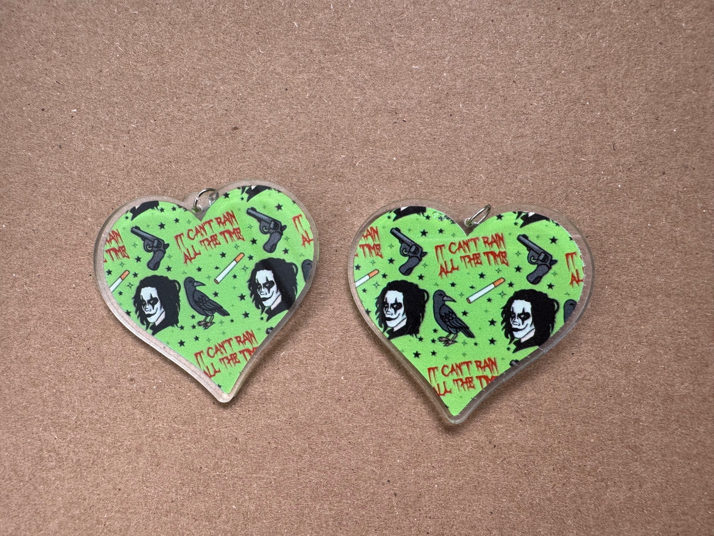 Halloween Horror Print Heart Earrings | Halloween Michael Myers, Ghostface, Trick r Treat. The Crow, Nightgmare on Elm Street