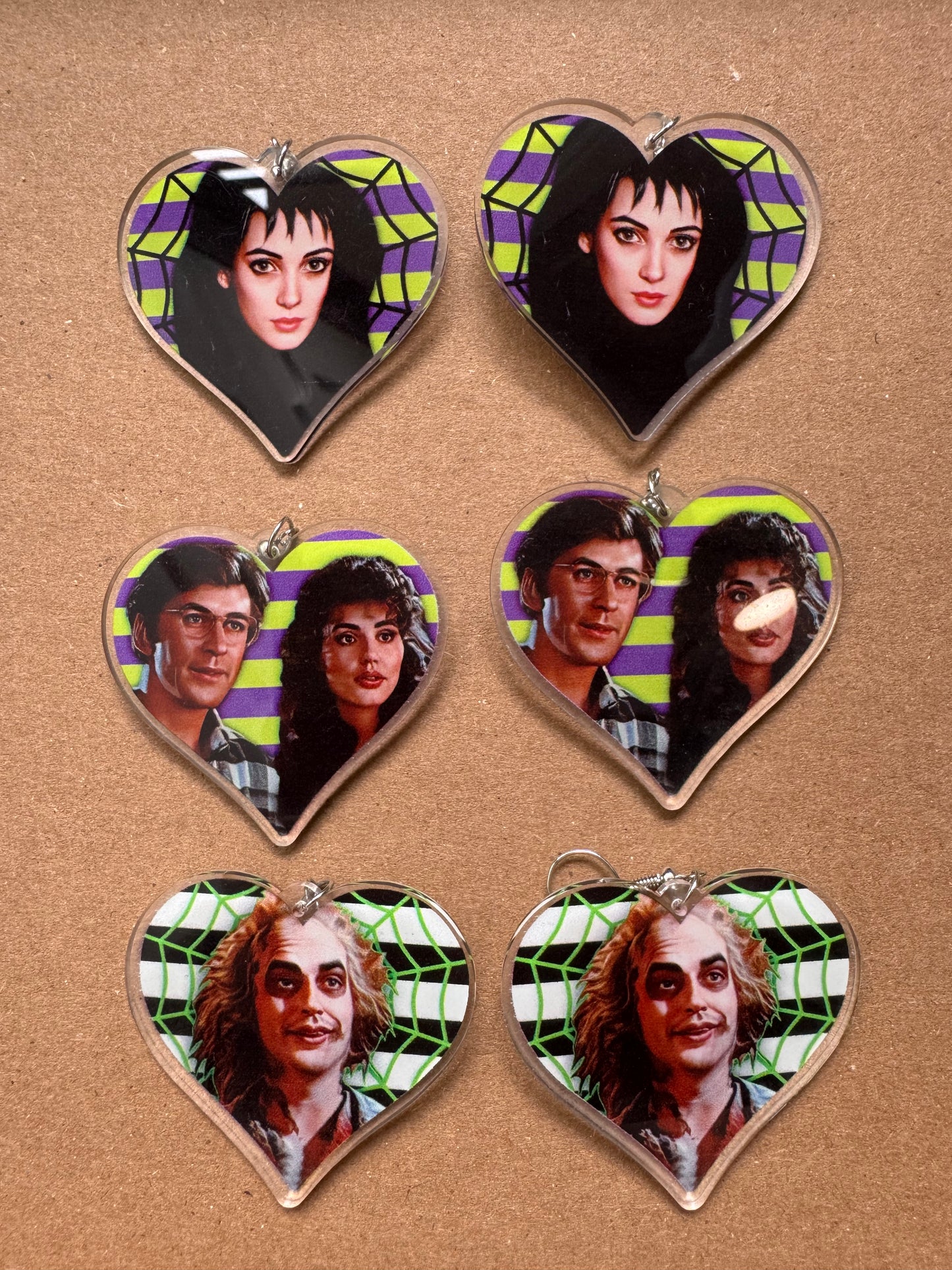 Beetlejuice Heart Earrings | Beetlejuice, Lydia ,Adam and Barbara Maitland