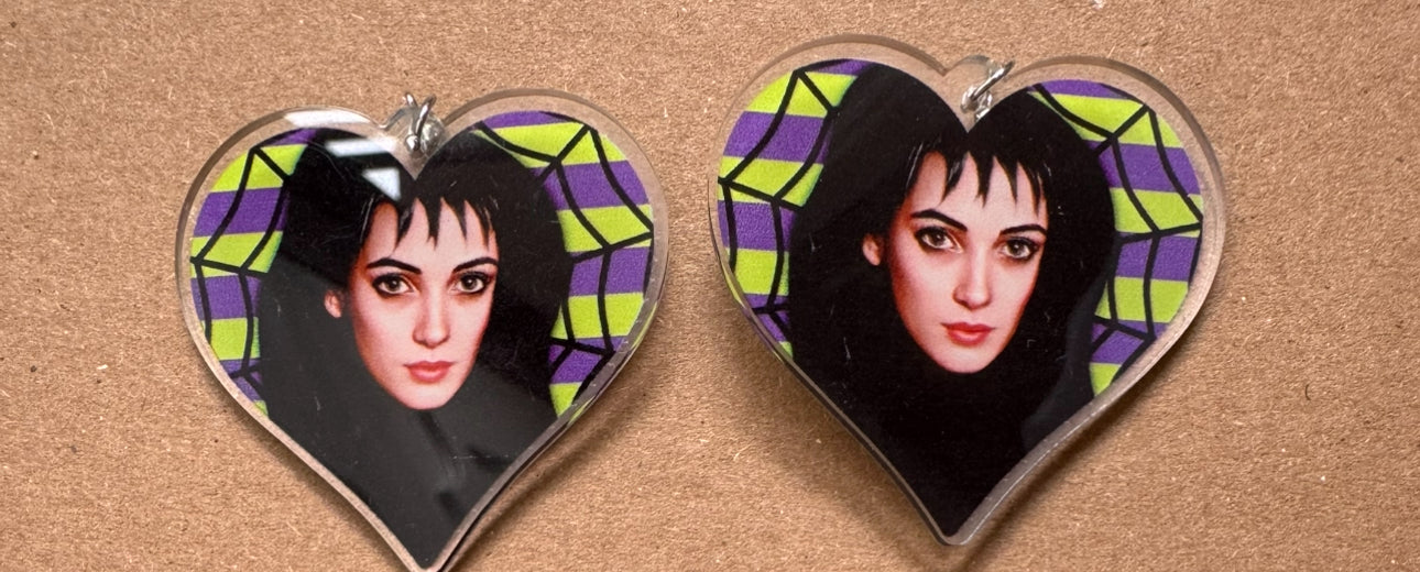 Beetlejuice Heart Earrings | Beetlejuice, Lydia ,Adam and Barbara Maitland