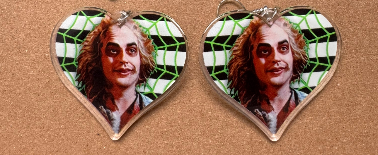 Beetlejuice Heart Earrings | Beetlejuice, Lydia ,Adam and Barbara Maitland