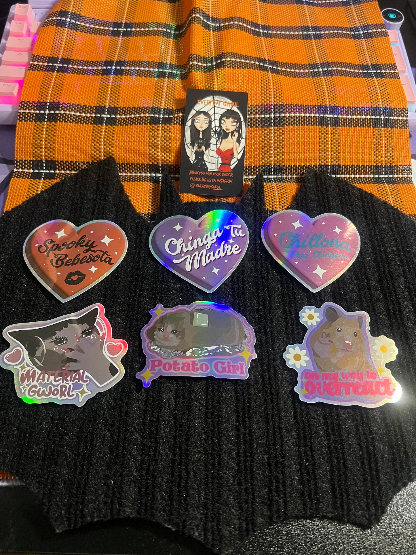 Holographic Stickers Girly Pop
