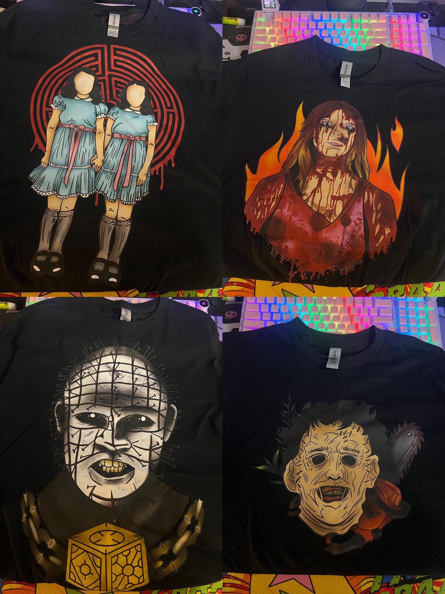Small Unisex Horror T-SHIRTS HOODIES SWEATSHIRTS Everyday Halloween Shirts B Grade