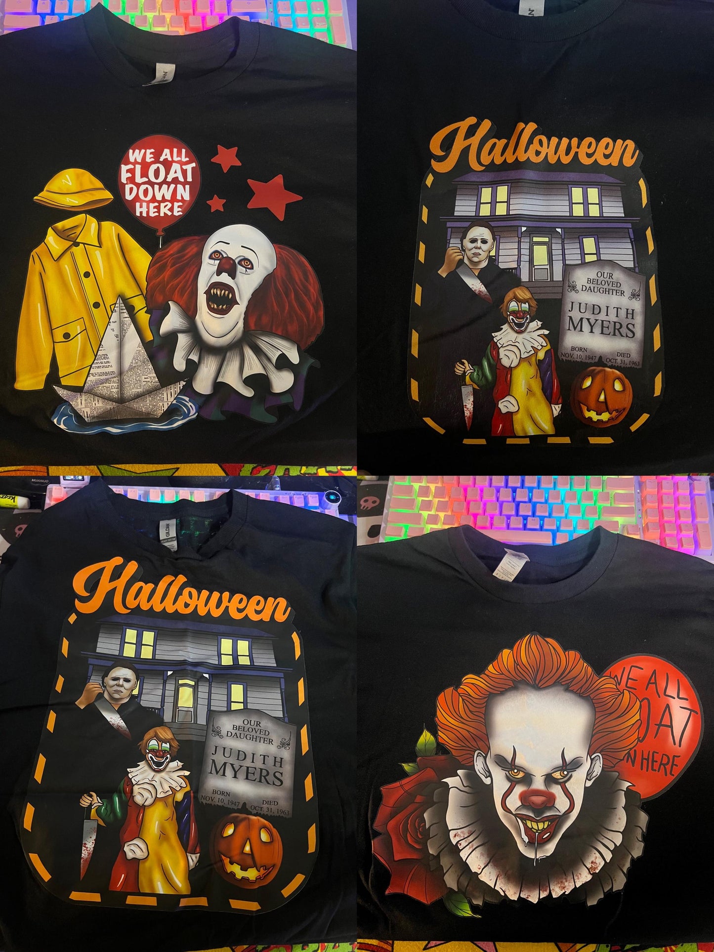 Small Unisex Horror T-SHIRTS HOODIES SWEATSHIRTS Everyday Halloween Shirts B Grade