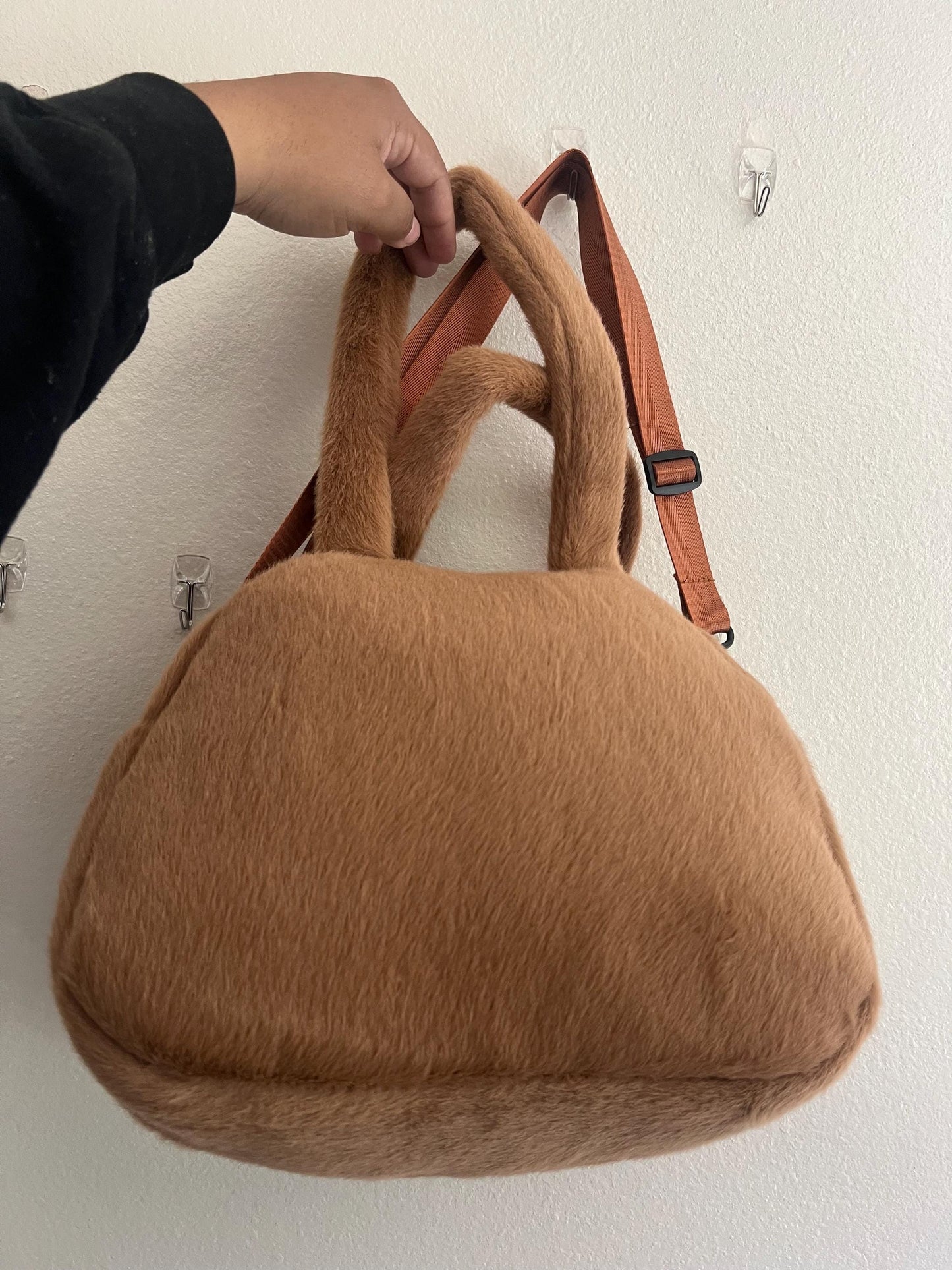 Cute Capybara Fluffy Handbag with Crossbody Strap Capybara Bag