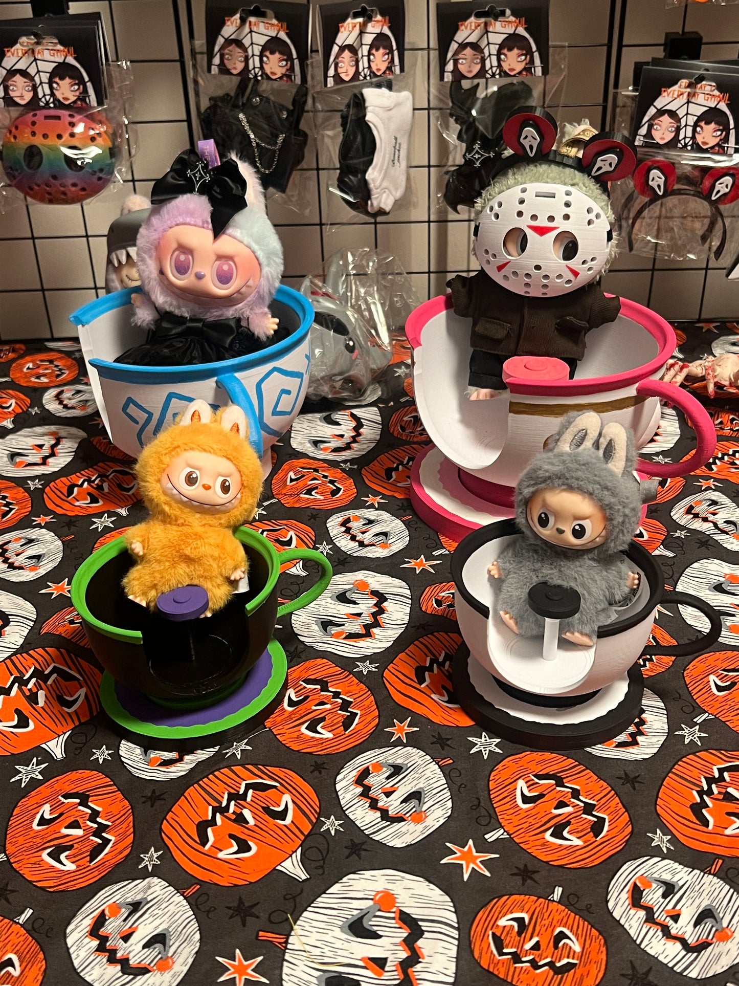 Labubu Disney Teacup Ride Display