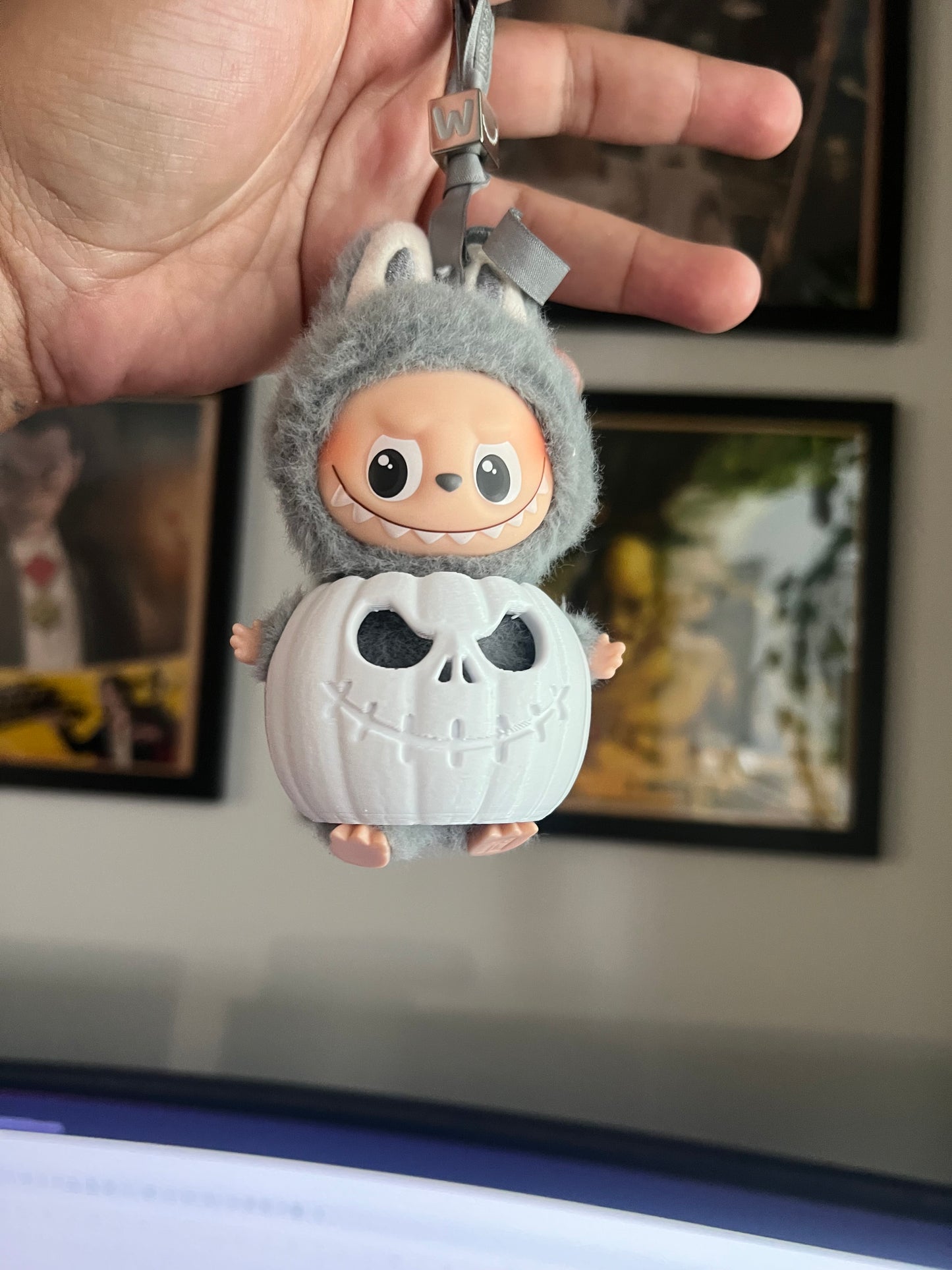 Labubu Jack Skellington Pumpkin costume pin for love