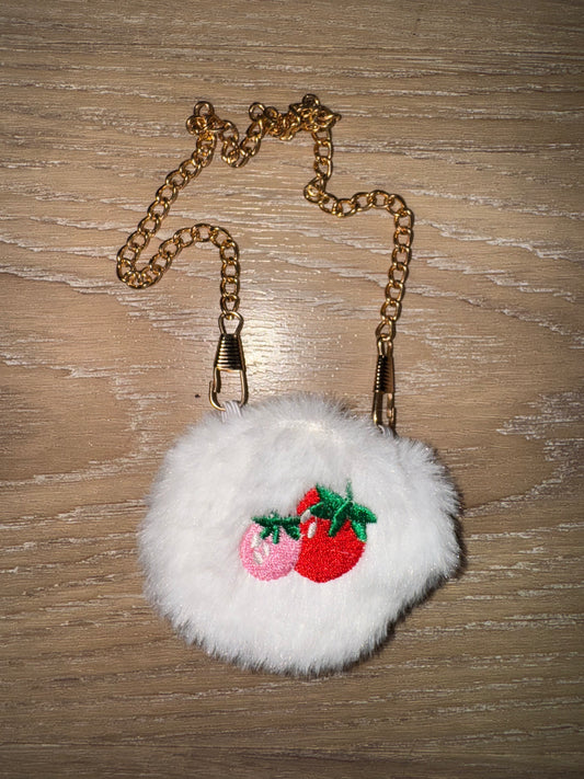 Labubu Fluffy Strawberry CrossBody Bag